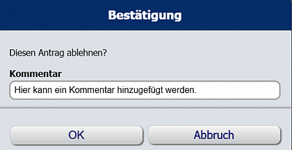 Fehlgrundantrag genehmigen/ablehnen- Kommentar hinzufgen
